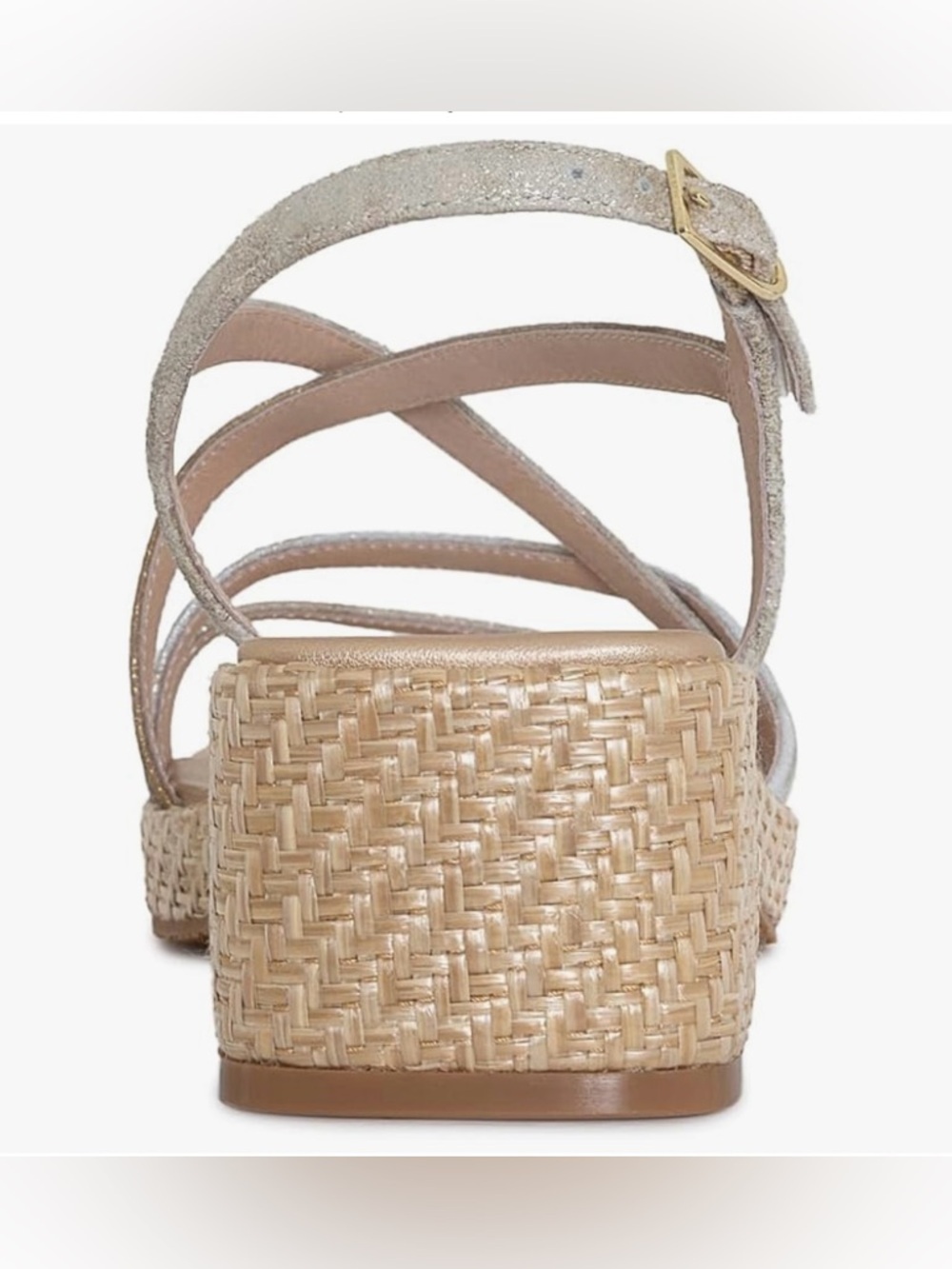 Donald J. Pliner Metallic Multi-Strip Wedge Sandals - Gold, Silver, Champagne - Picture 2 of 9